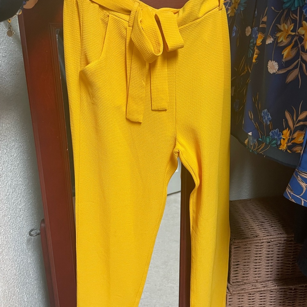 Yellow flowly pants size womens small